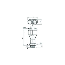 Raccord instantané piquage en Y simple mâle 3158