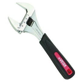 Clé à molette grande ouverture chromé avec manche gainé 6" - 34 mm