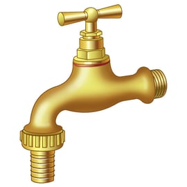 Robinet de puisage 70 grenaillé - 3/4" - 3/4" tête 1/2"