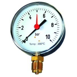 Manomètre tube brasé 116-10B acier sec radial - 10 bar - 1/2"