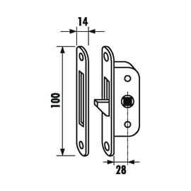 Gâche pour batteuse à loquet 0-0112F-00-0-1