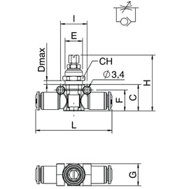 Régulateur de débit en ligne uni-directionnel 55940