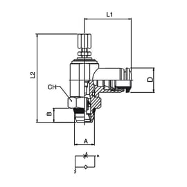 Régulateur de débit à l'échappement 55905 - à vis extérieur