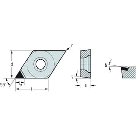 Plaquette de tournage positive carbure DCGT