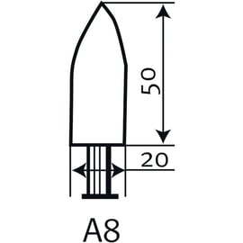 Meule sur tige A8 - Ø 20 mm - Grain 36