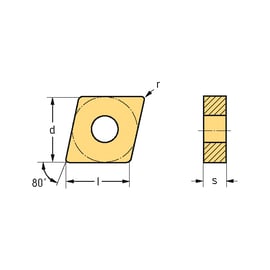 Plaquette de tournage négative carbure CNMG
