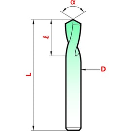 Foret à pointer 8195 carbure angle 90°