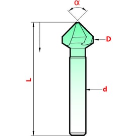Fraise à chanfreiner/ébavurer 8431 carbure Angle 90°