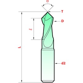 Fraise à chanfreiner/ébavurer 8090-H carbure Angle 90°
