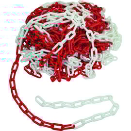 Chaîne de signalisation rouge et blanc - Ø 8 mm en sac de 25 mètres