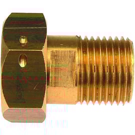 Raccord de compteur laiton avec plats et trou