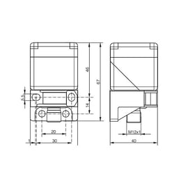 Capteur inductif série DW-AS - D=40x40 mm