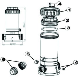 Doseur piscine chlore by pass tubing - 4 kg