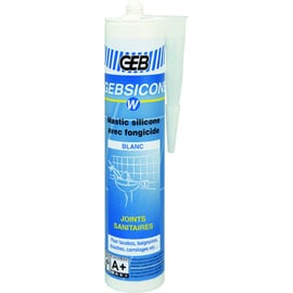 Mastic silicone sanitaire GEBSICONE W - 310 ml - blanc