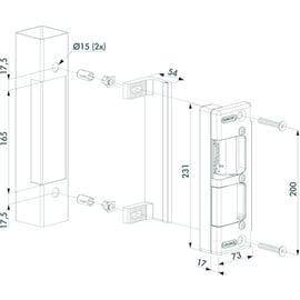 Gâche électrique série SE pour serrure LAKQ et LDKZ