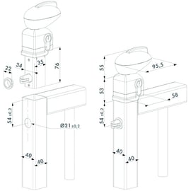 Serrure 1 point pour portillon de piscine TWIST blanc RAL 9010