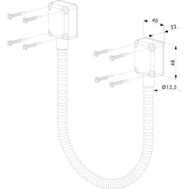Passe-câble en applique DVK inox longueur