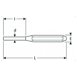Chasse-goupille - Diamètre de tige : 3 mm - Longueur : 152 mm - Finition : zingué