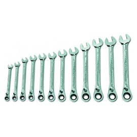Rack de 12 clés mixtes à cliquet de 8 à 19 mm E111106