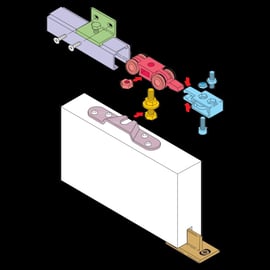 Ensemble complet pour porte coulissante série 040080