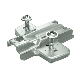 Embase cruciforme avec manchon a expansion pour charnière invisible SENSYS et INTERMAT