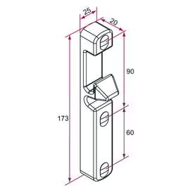 Gâche en applique pour serrure de portail MODULOX noire