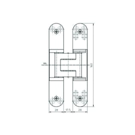 Paumelle invisible TECTUS TE340 3D