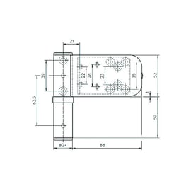 Paumelle réglable 3D SIKU K3130 pour menuiserie PVC