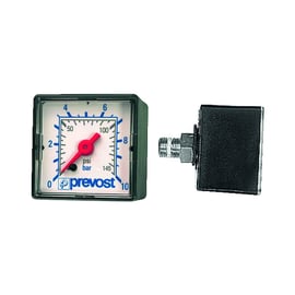 Manomètre - boîtier carré - 40 x 40 mm - 0-10 bar - MT CA1040P