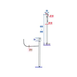 Béquille de soutien pour barre d'appui - blanc