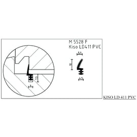 Joint sur dormant en PVC LD 411 pour rainure de 4 mm