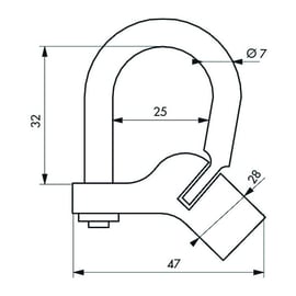 Cadenas d'artillerie à talon coudé à anse acier