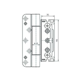 Paumelle réglable 3D BAKA 4010 pour menuiserie bois