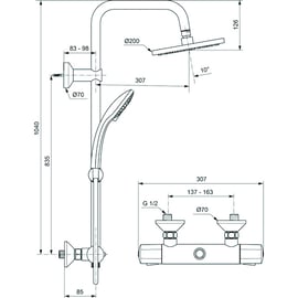 Colonne de douche thermostatique OLYOS