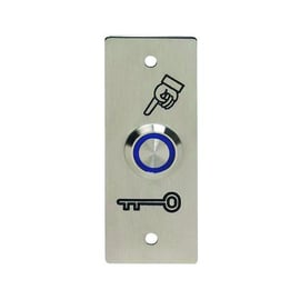 Bouton poussoir inox LED bleu sur plaque PB19NO+NC_B12ST_SI - 4,5 mm - PB19NO+NC_B12ST_SI