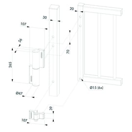 Ferme-portail avec charnière hydraulique TIGER argent
