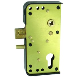 Serrure en applique GA à pêne levant pour portail battant noire