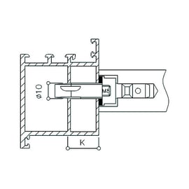 Kit de fixation poignée MU 1.3R simple pour porte bois