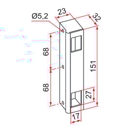 Gâche pour serrure de portail GE192 noire