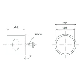 Bouton fixe pour espagnolette