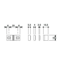 Gâche haute DS6812 pour verrou CLASSIC pêne diamètre 8 mm