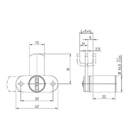 Serrure à came batteuse sur platine sans cylindre