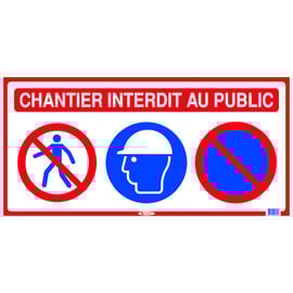 Panneau de chantier 3 en 1 - 800 x 400 mm
