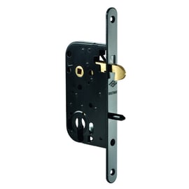 Serrure à larder 1 point MULTIBAT à mentonnet clé I axe 50 mm noire