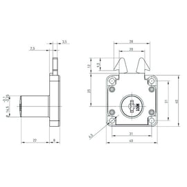 Serrure de meuble à crochet pour rideau