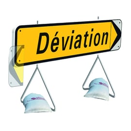 Panneau de chantier KD22A Déviation avec flèche amovible 1000 x 300 mm