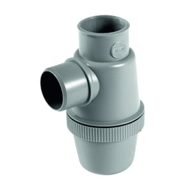 Siphon lavabo entrée verticale gris 40 mm