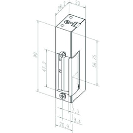 Gâche électrique en applique MULTIFIX pour serrure antipanique