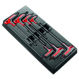 Module de rangement thermoformé pour servante MOD.84TZSA avec 7 clés mâles avec poignée en T
