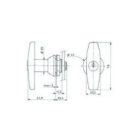 Poignée à barillet 1127 1/4 de tour avec came 1095-755
